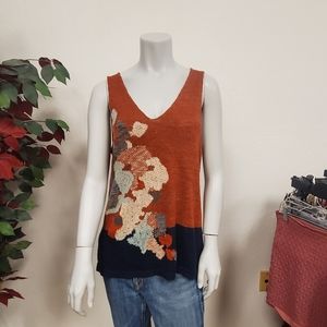 Orange/navy knit tank NWOT
